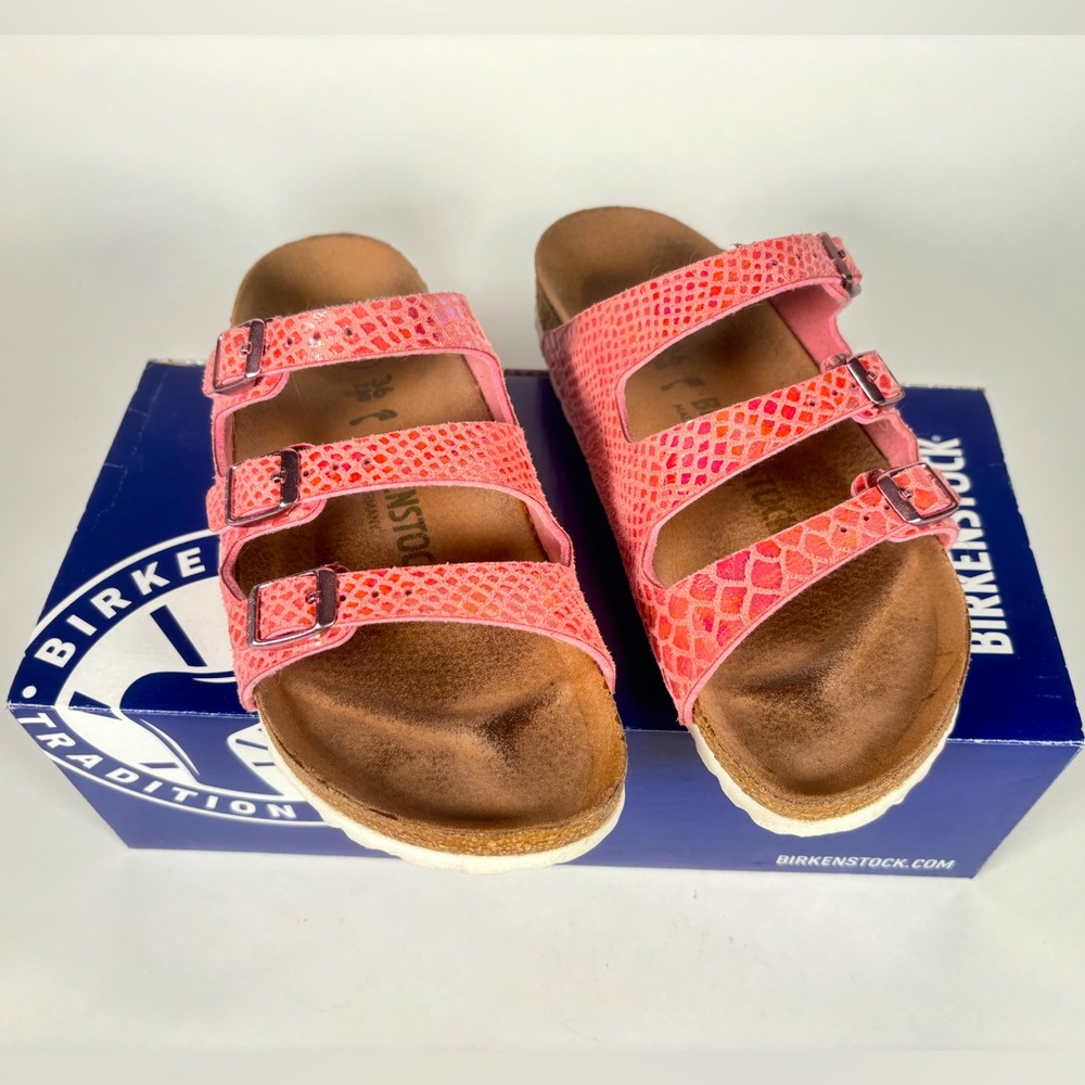 BIRKENSTOCK Sandals | Florida Fresh | Shiny Snake | Color: Rose | Sz: 36